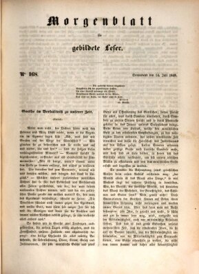 Morgenblatt für gebildete Leser (Morgenblatt für gebildete Stände) Samstag 14. Juli 1849