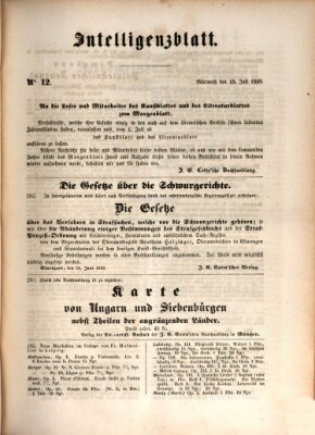 Morgenblatt für gebildete Leser (Morgenblatt für gebildete Stände) Mittwoch 18. Juli 1849