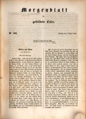 Morgenblatt für gebildete Leser (Morgenblatt für gebildete Stände) Dienstag 7. August 1849