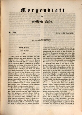 Morgenblatt für gebildete Leser (Morgenblatt für gebildete Stände) Freitag 24. August 1849