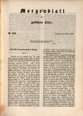 Morgenblatt für gebildete Leser (Morgenblatt für gebildete Stände) Dienstag 9. Oktober 1849