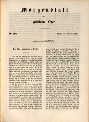 Morgenblatt für gebildete Leser (Morgenblatt für gebildete Stände) Dienstag 6. November 1849