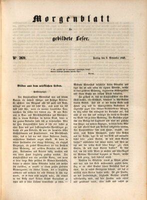 Morgenblatt für gebildete Leser (Morgenblatt für gebildete Stände) Freitag 9. November 1849