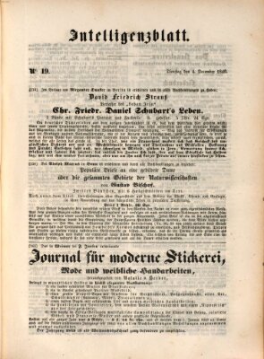 Morgenblatt für gebildete Leser (Morgenblatt für gebildete Stände) Dienstag 4. Dezember 1849