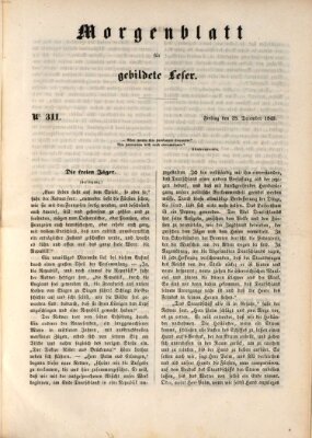 Morgenblatt für gebildete Leser (Morgenblatt für gebildete Stände) Freitag 28. Dezember 1849