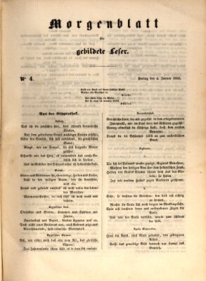 Morgenblatt für gebildete Leser (Morgenblatt für gebildete Stände) Freitag 4. Januar 1850