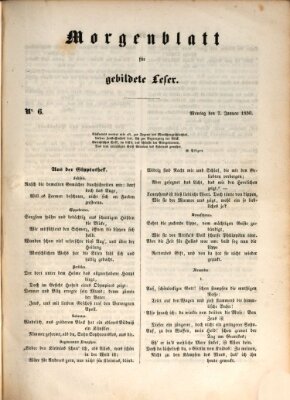 Morgenblatt für gebildete Leser (Morgenblatt für gebildete Stände) Montag 7. Januar 1850