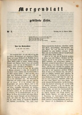 Morgenblatt für gebildete Leser (Morgenblatt für gebildete Stände) Dienstag 8. Januar 1850