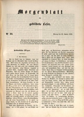 Morgenblatt für gebildete Leser (Morgenblatt für gebildete Stände) Montag 28. Januar 1850