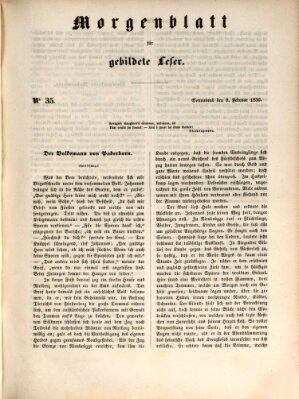 Morgenblatt für gebildete Leser (Morgenblatt für gebildete Stände) Samstag 9. Februar 1850