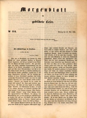 Morgenblatt für gebildete Leser (Morgenblatt für gebildete Stände) Montag 13. Mai 1850