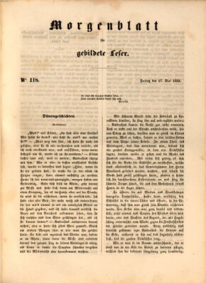 Morgenblatt für gebildete Leser (Morgenblatt für gebildete Stände) Freitag 17. Mai 1850