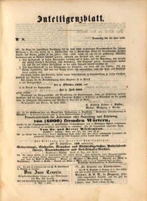 Morgenblatt für gebildete Leser (Morgenblatt für gebildete Stände) Donnerstag 13. Juni 1850