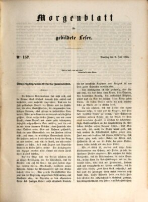 Morgenblatt für gebildete Leser (Morgenblatt für gebildete Stände) Dienstag 2. Juli 1850