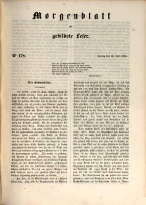 Morgenblatt für gebildete Leser (Morgenblatt für gebildete Stände) Freitag 26. Juli 1850
