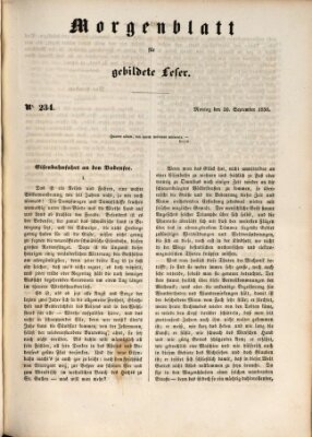 Morgenblatt für gebildete Leser (Morgenblatt für gebildete Stände) Montag 30. September 1850