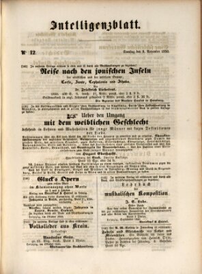 Morgenblatt für gebildete Leser (Morgenblatt für gebildete Stände) Samstag 9. November 1850