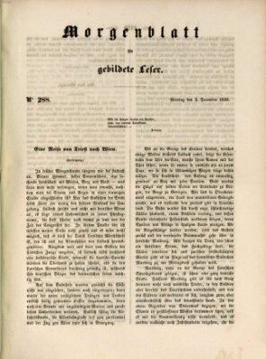 Morgenblatt für gebildete Leser (Morgenblatt für gebildete Stände) Montag 2. Dezember 1850