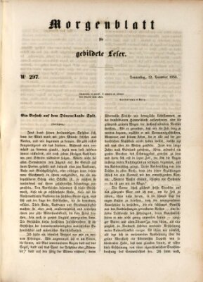 Morgenblatt für gebildete Leser (Morgenblatt für gebildete Stände) Donnerstag 12. Dezember 1850