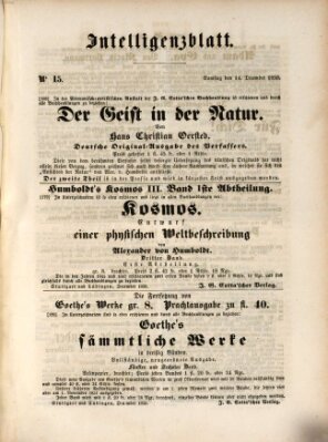 Morgenblatt für gebildete Leser (Morgenblatt für gebildete Stände) Samstag 14. Dezember 1850