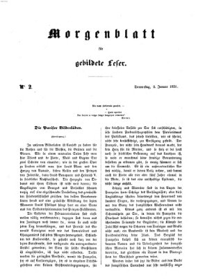 Morgenblatt für gebildete Leser (Morgenblatt für gebildete Stände) Donnerstag 2. Januar 1851