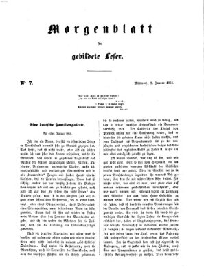 Morgenblatt für gebildete Leser (Morgenblatt für gebildete Stände) Mittwoch 8. Januar 1851