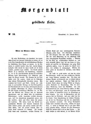 Morgenblatt für gebildete Leser (Morgenblatt für gebildete Stände) Samstag 11. Januar 1851