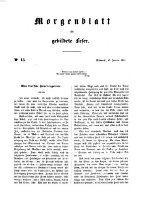 Morgenblatt für gebildete Leser (Morgenblatt für gebildete Stände) Mittwoch 15. Januar 1851