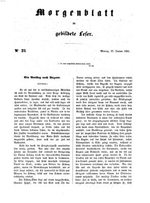 Morgenblatt für gebildete Leser (Morgenblatt für gebildete Stände) Montag 27. Januar 1851