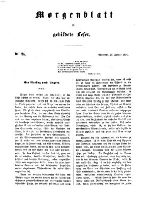 Morgenblatt für gebildete Leser (Morgenblatt für gebildete Stände) Mittwoch 29. Januar 1851