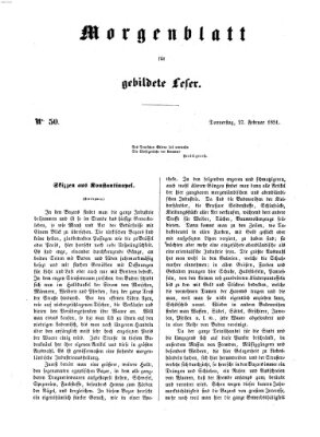 Morgenblatt für gebildete Leser (Morgenblatt für gebildete Stände) Donnerstag 27. Februar 1851