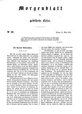 Morgenblatt für gebildete Leser (Morgenblatt für gebildete Stände) Freitag 21. März 1851