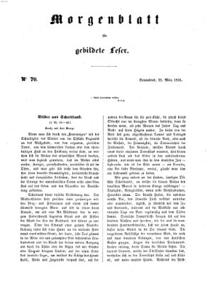 Morgenblatt für gebildete Leser (Morgenblatt für gebildete Stände) Samstag 22. März 1851