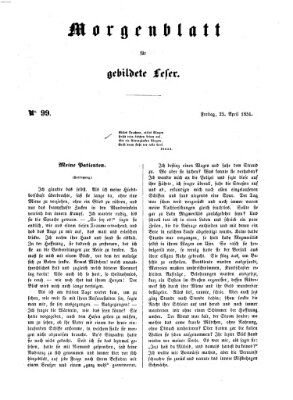 Morgenblatt für gebildete Leser (Morgenblatt für gebildete Stände) Freitag 25. April 1851