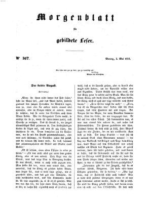 Morgenblatt für gebildete Leser (Morgenblatt für gebildete Stände) Montag 5. Mai 1851