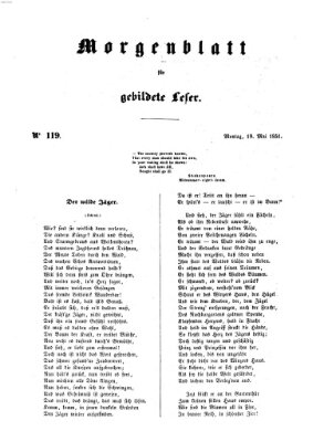 Morgenblatt für gebildete Leser (Morgenblatt für gebildete Stände) Montag 19. Mai 1851