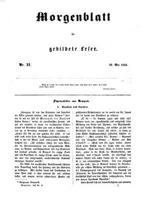 Morgenblatt für gebildete Leser (Morgenblatt für gebildete Stände) Sonntag 22. Mai 1853