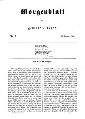 Morgenblatt für gebildete Leser (Morgenblatt für gebildete Stände) Sonntag 26. Februar 1854