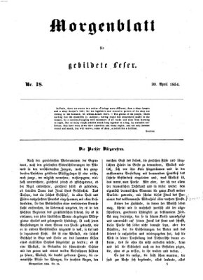 Morgenblatt für gebildete Leser (Morgenblatt für gebildete Stände) Sonntag 30. April 1854