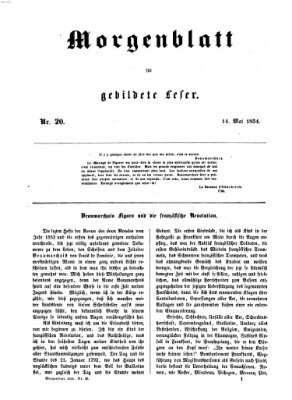 Morgenblatt für gebildete Leser (Morgenblatt für gebildete Stände) Sonntag 14. Mai 1854