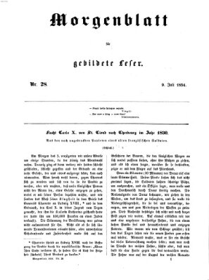 Morgenblatt für gebildete Leser (Morgenblatt für gebildete Stände) Sonntag 9. Juli 1854