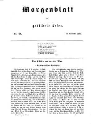 Morgenblatt für gebildete Leser (Morgenblatt für gebildete Stände) Sonntag 26. November 1854