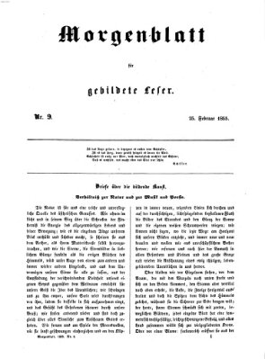 Morgenblatt für gebildete Leser (Morgenblatt für gebildete Stände) Sonntag 25. Februar 1855