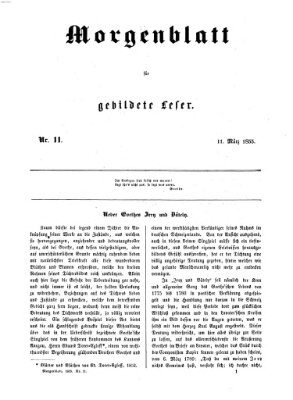 Morgenblatt für gebildete Leser (Morgenblatt für gebildete Stände) Sonntag 11. März 1855