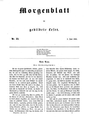 Morgenblatt für gebildete Leser (Morgenblatt für gebildete Stände) Sonntag 3. Juni 1855