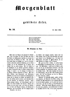 Morgenblatt für gebildete Leser (Morgenblatt für gebildete Stände) Sonntag 10. Juni 1855