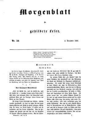 Morgenblatt für gebildete Leser (Morgenblatt für gebildete Stände) Sonntag 9. Dezember 1855