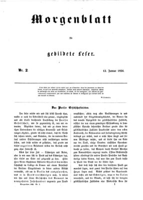 Morgenblatt für gebildete Leser (Morgenblatt für gebildete Stände) Sonntag 13. Januar 1856