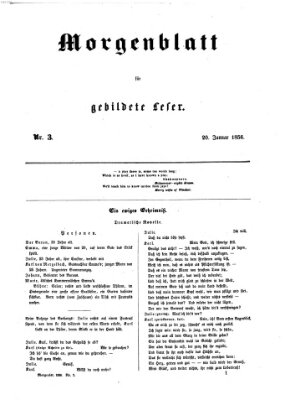 Morgenblatt für gebildete Leser (Morgenblatt für gebildete Stände) Sonntag 20. Januar 1856