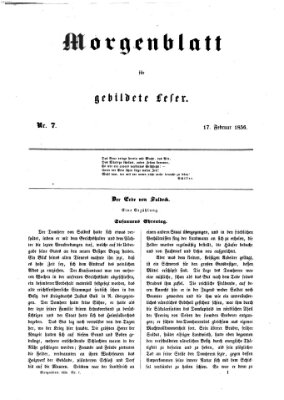 Morgenblatt für gebildete Leser (Morgenblatt für gebildete Stände) Sonntag 17. Februar 1856